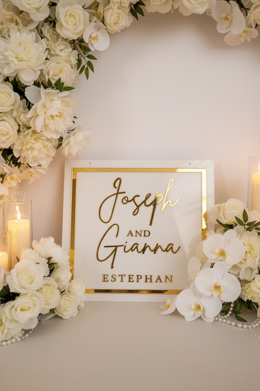 Custom Baby Announcement sign | Custom Name Plaque | Event Signage alternate view