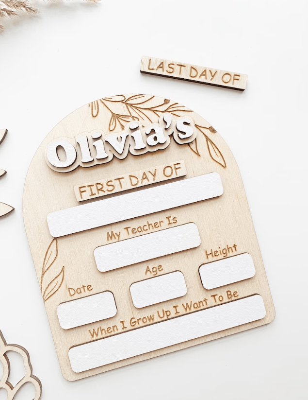 Interchangeable First Day and Last Day of School Sign | Back to School Sign | Back to School Photo Prop | First Day Sign | School Milestone Board alternate view