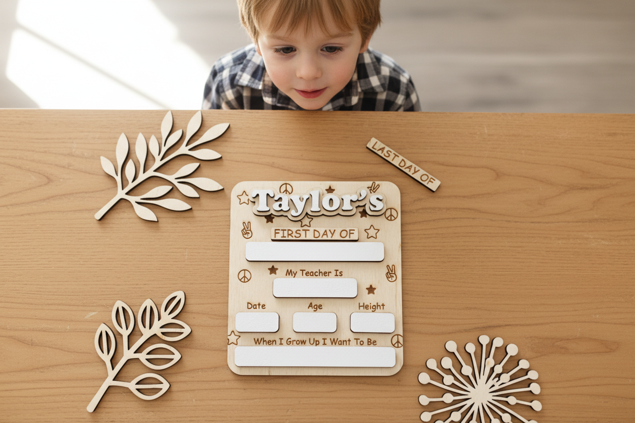 Interchangeable My First Day and Last Day of School Sign | Back to School Sign by Gently Made