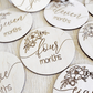 Wood Milestone Birth Announcement Set | baby name alternate view
