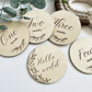 Monthly Wood Milestone Birth Announcement Set | baby name by Gently Made