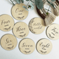 Monthly Wood Milestone Birth Announcement Set | baby name alternate view