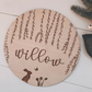 Botanical Rabbit Name Plaque | Name Plaque | Announcement Plaque alternate view