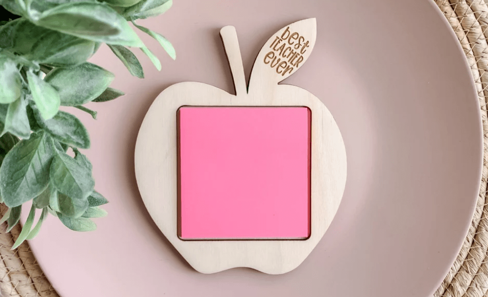 Apple Teacher Gift Post-It Note holder | Teacher Gift SVG | Daycare worker gift alternate view