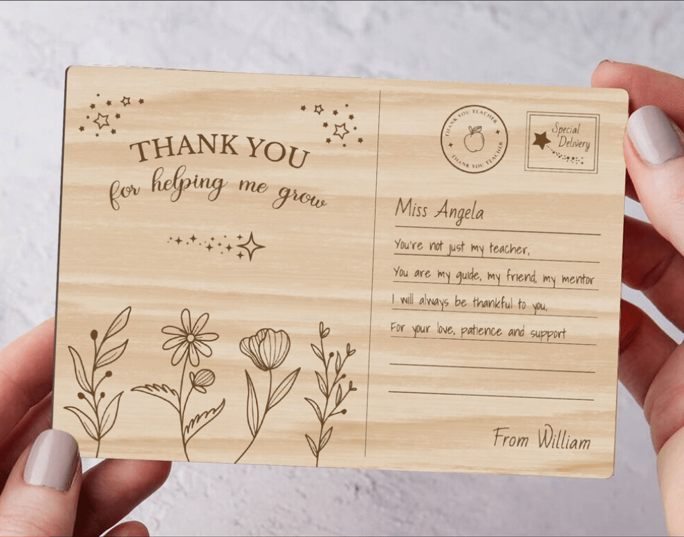 Personalized Teacher Appreciation Gift | Thank you card | Teacher Gifts alternate view
