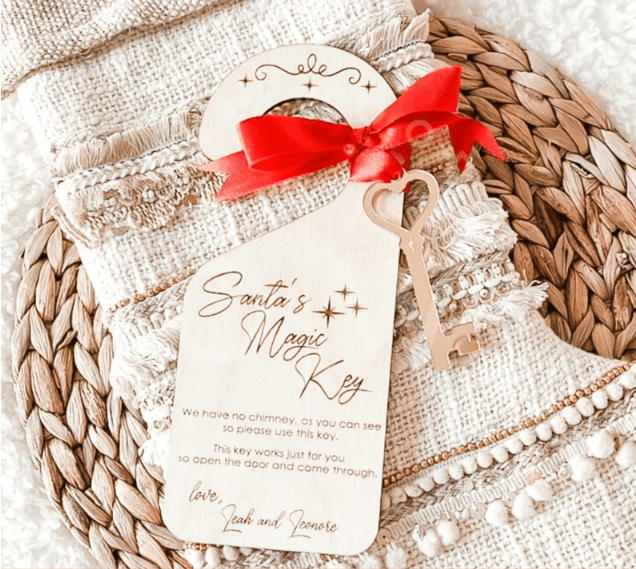 Christmas Santa Key with Hanger by Gently Made