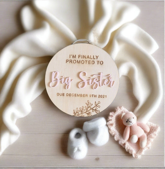 Promoted to Big Sister | Baby Plaque | Big Brother by Gently Made