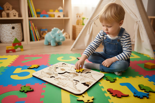 Kids Dinosaur Puzzles | Custom Puzzle | Wooden Puzzle | boho puzzle by Gently Made