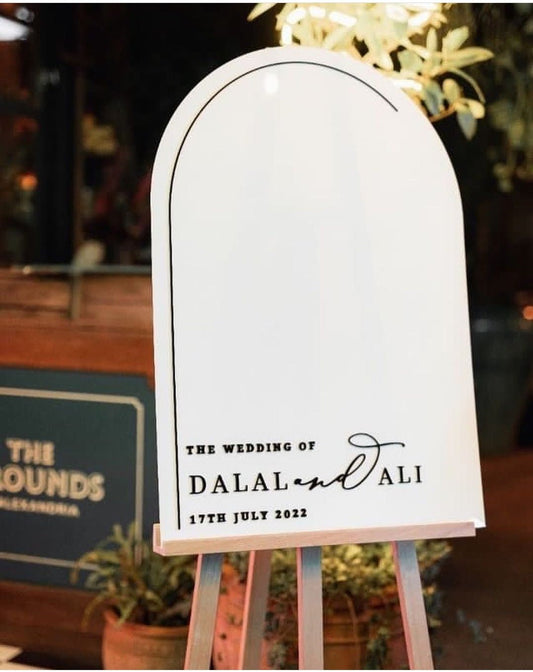Wedding Acrylic Welcome Sign by Gently Made