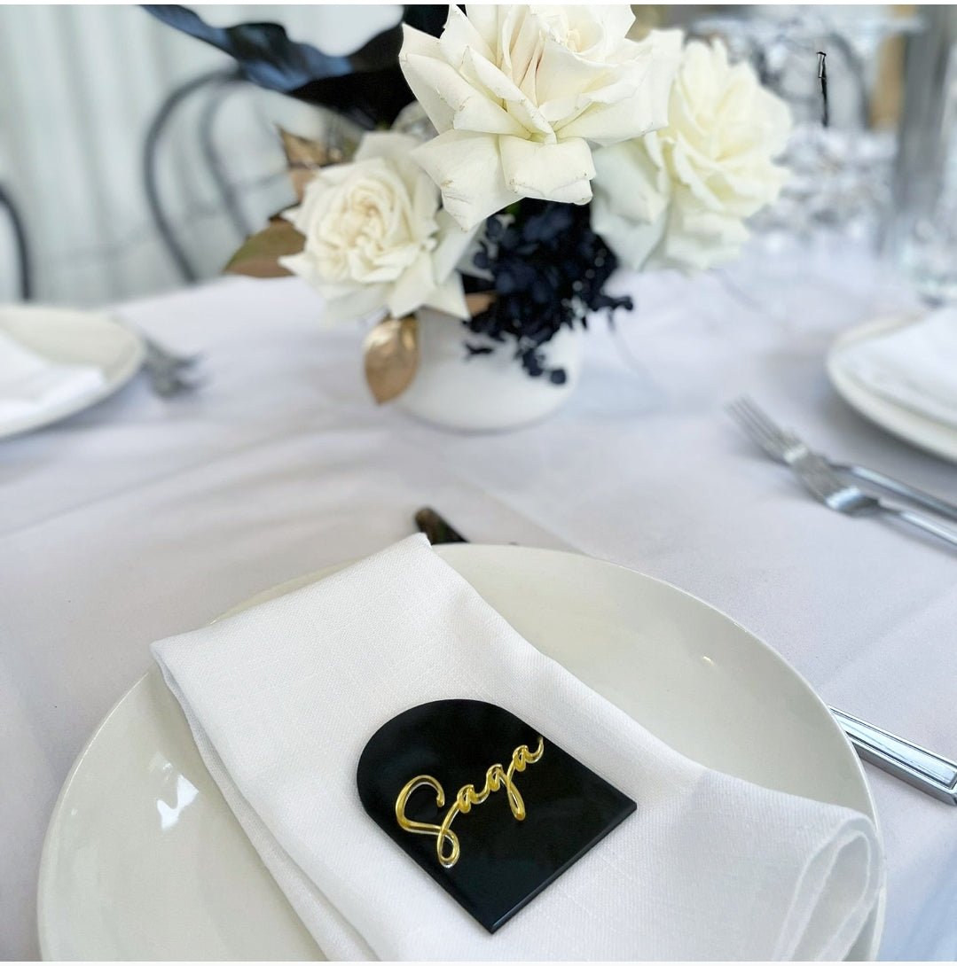3D Acrylic Name Placecards by Gently Made