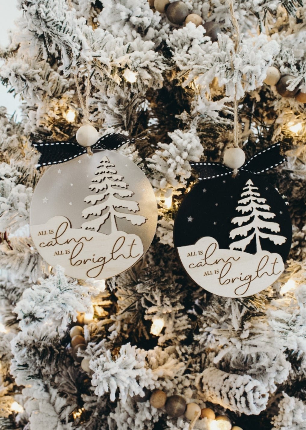 3D Christmas Ornament Wood Acrylic by Gently Made
