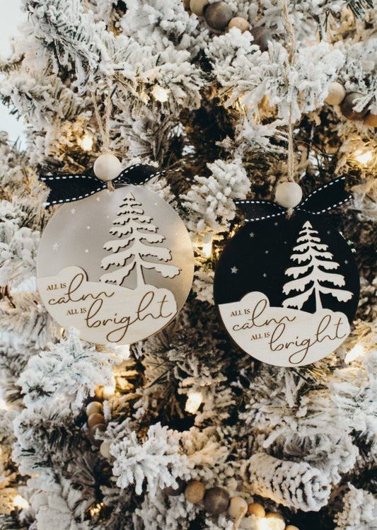 3D Christmas Ornament Wood Acrylic by Gently Made