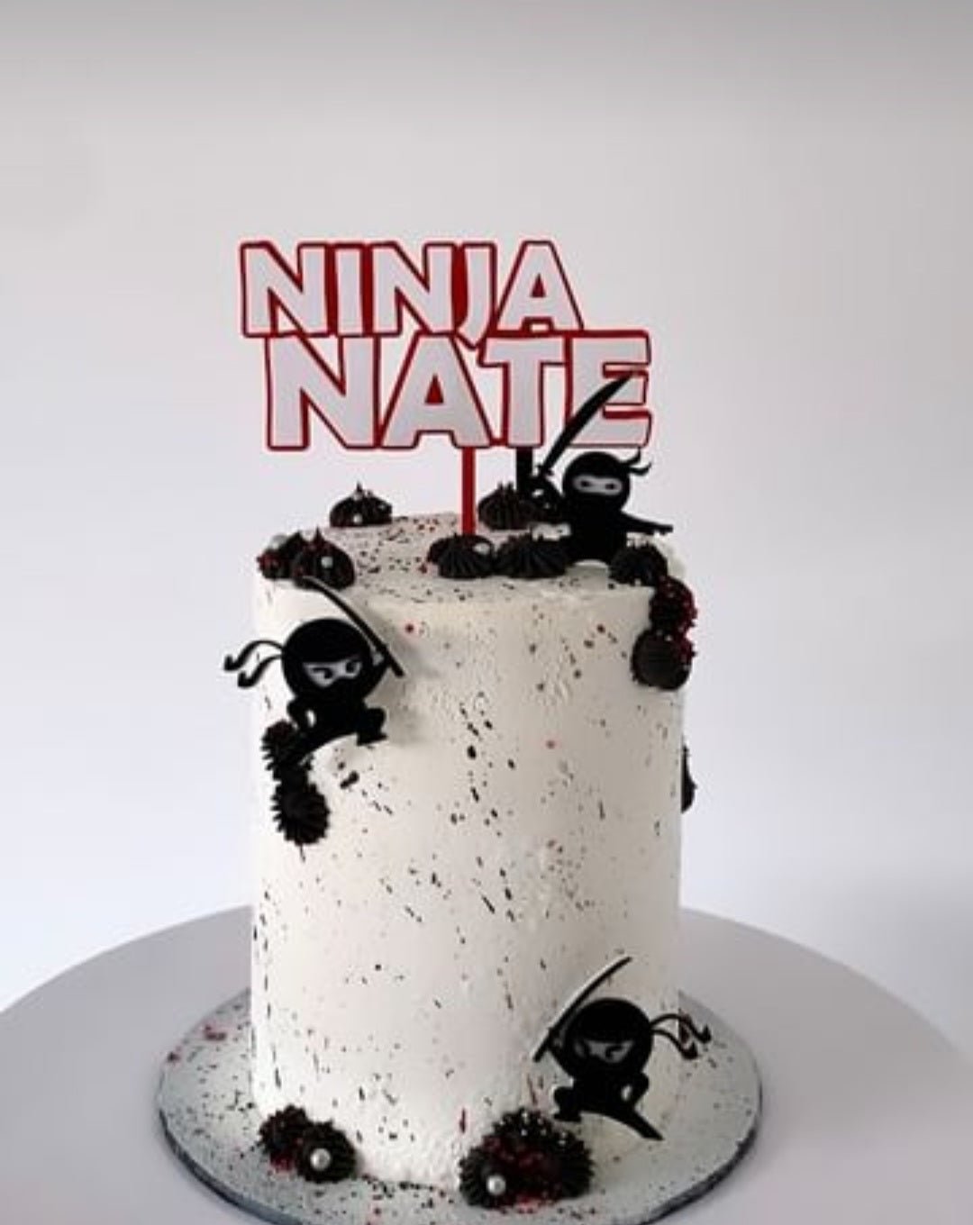 Custom Ninja Cake Topper with mini ninjas by Gently Made