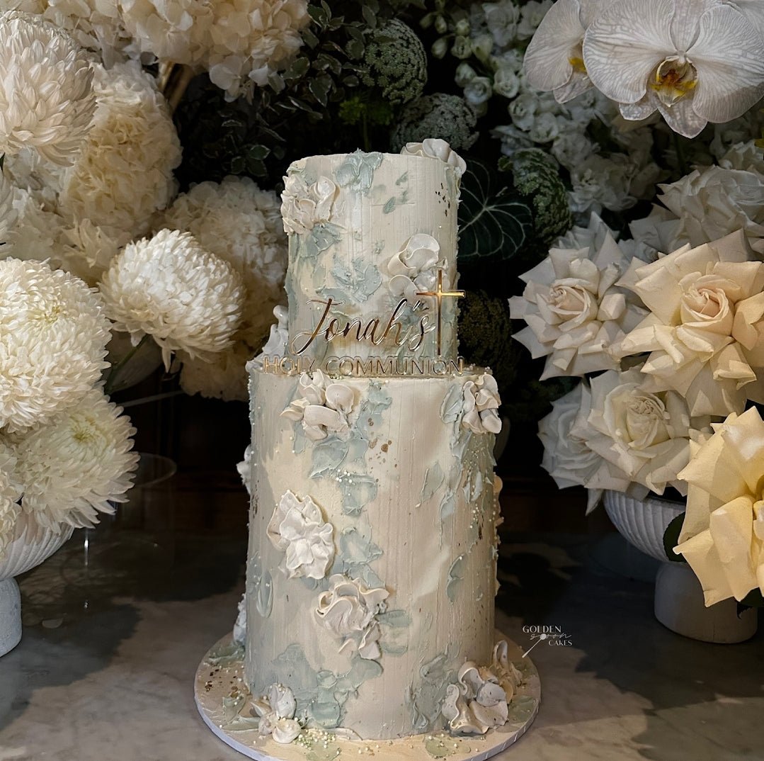 Holy Communion Double Layer Cake Topper by Gently Made