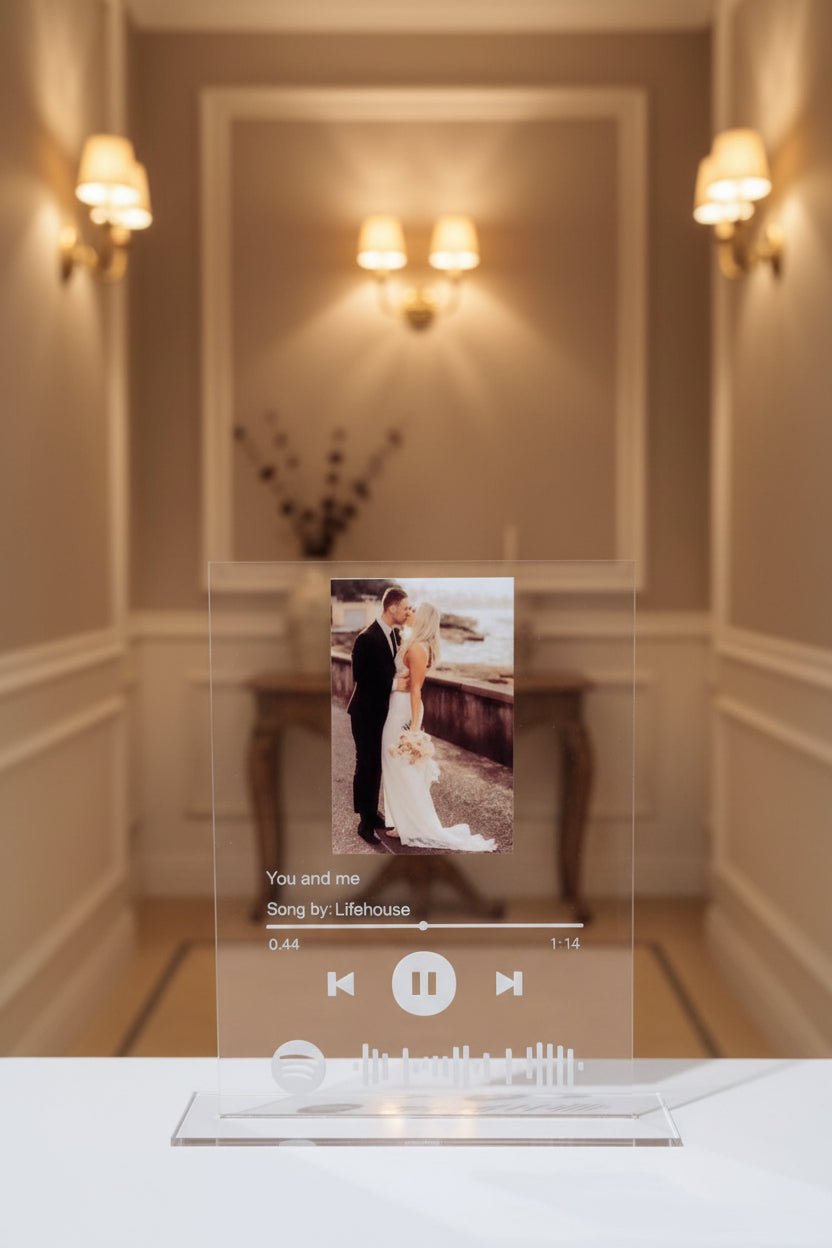Illustrated Spotify Code | Wedding gift | Picture frame | Acrylic picture stand alternate view