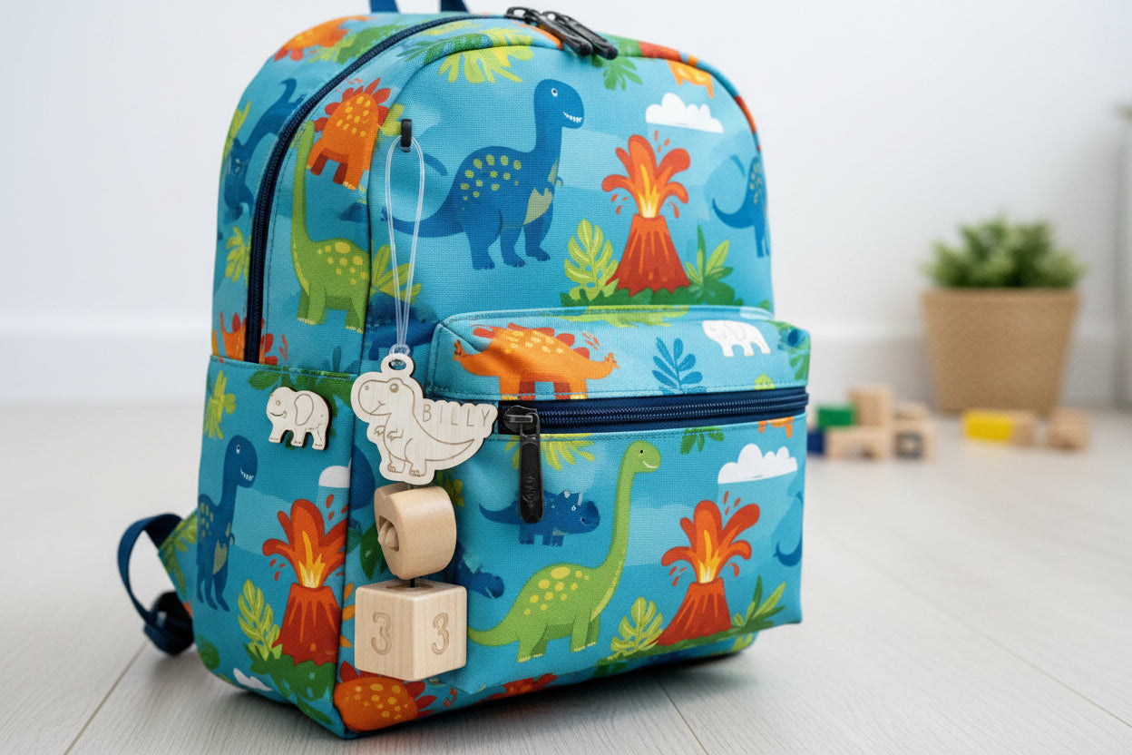Bag Tag with rubber loop multi designs detail view