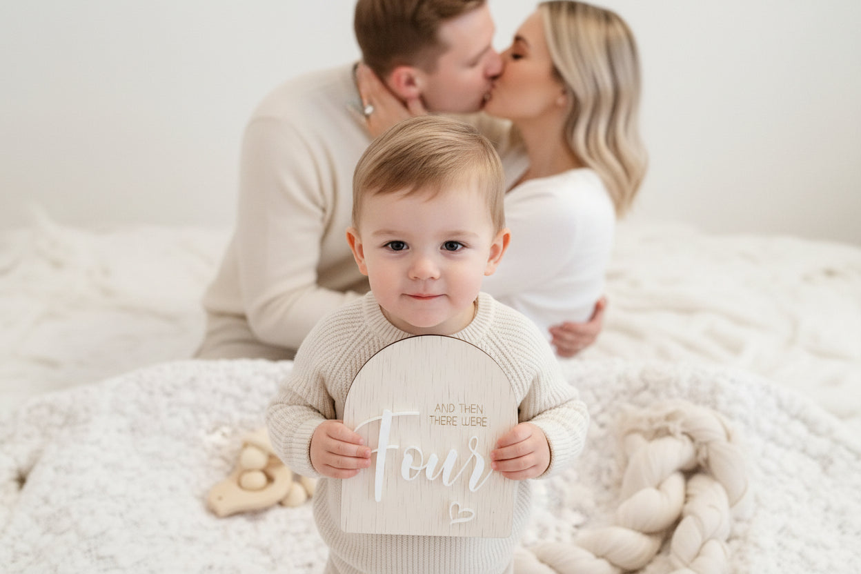 And then there were.. Pregnancy Annoucemmet Plaque by Gently Made