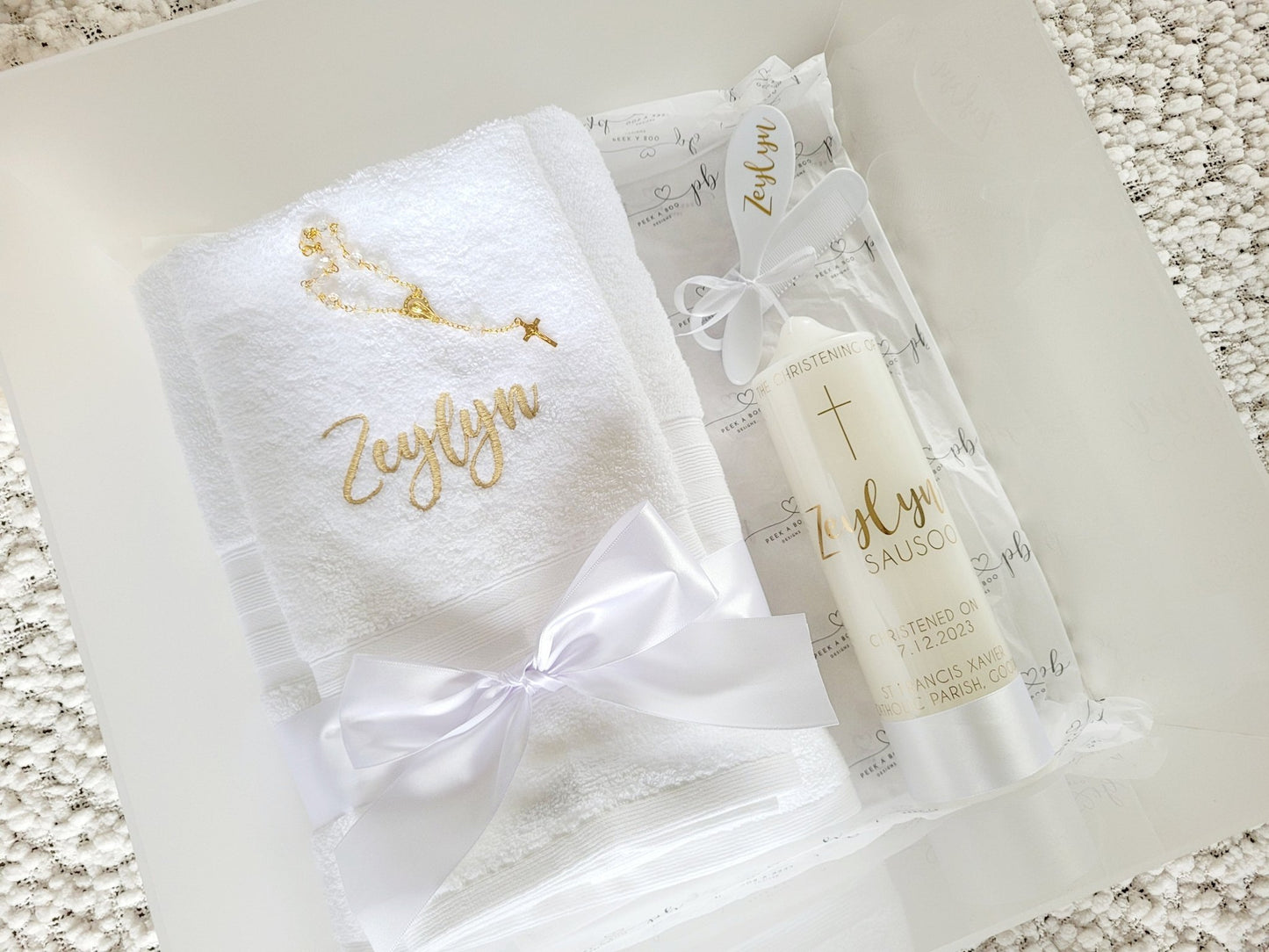 Frosted Deluxe Baptism Christening Box alternate view