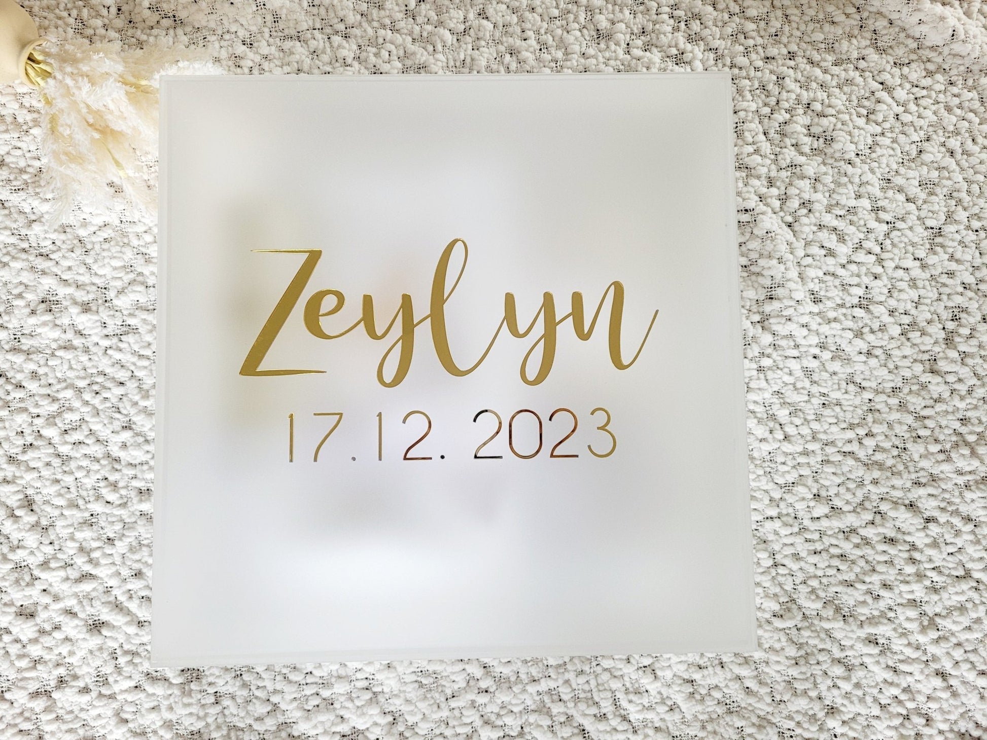 Frosted Deluxe Baptism Christening Box detail view
