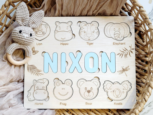 Animal Kids Baby Name puzzle by Gently Made
