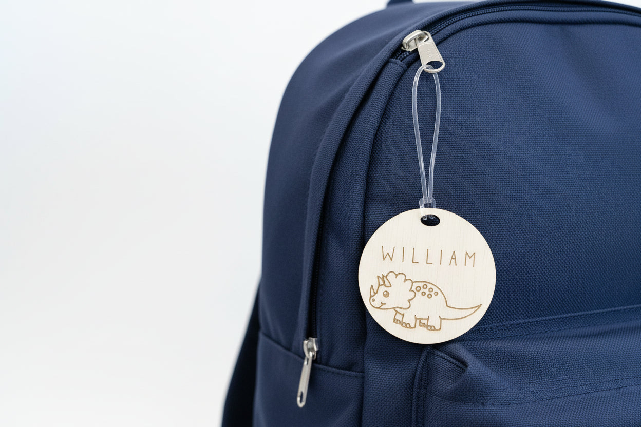 Bag Tag with rubber loop multi designs alternate view